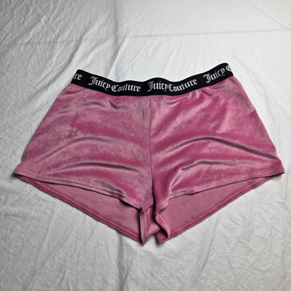 Juicy Couture women's sleep shorts Velour Rhinestone Pink large